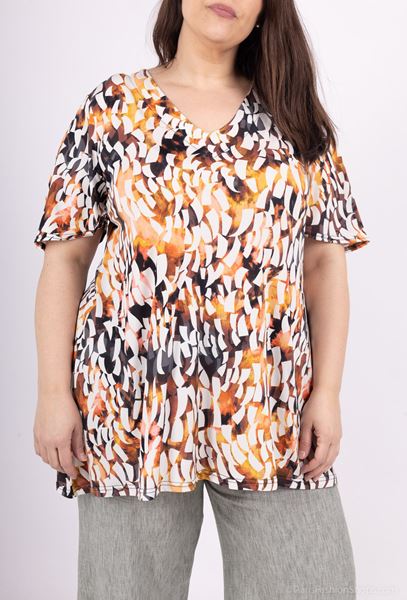Picture of CURVY GIRL TUNIC WITH BACK KNOT AND FLARED SLEEVE